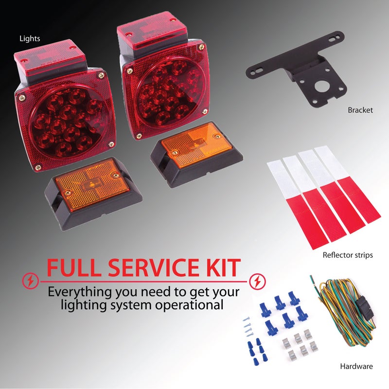 Wellmax 12V LED Trailer Lights Kit, Submersible and Waterproof, Attachable Tail Lights for RV, Marine, Boat, Trailer, Camper - Image 3